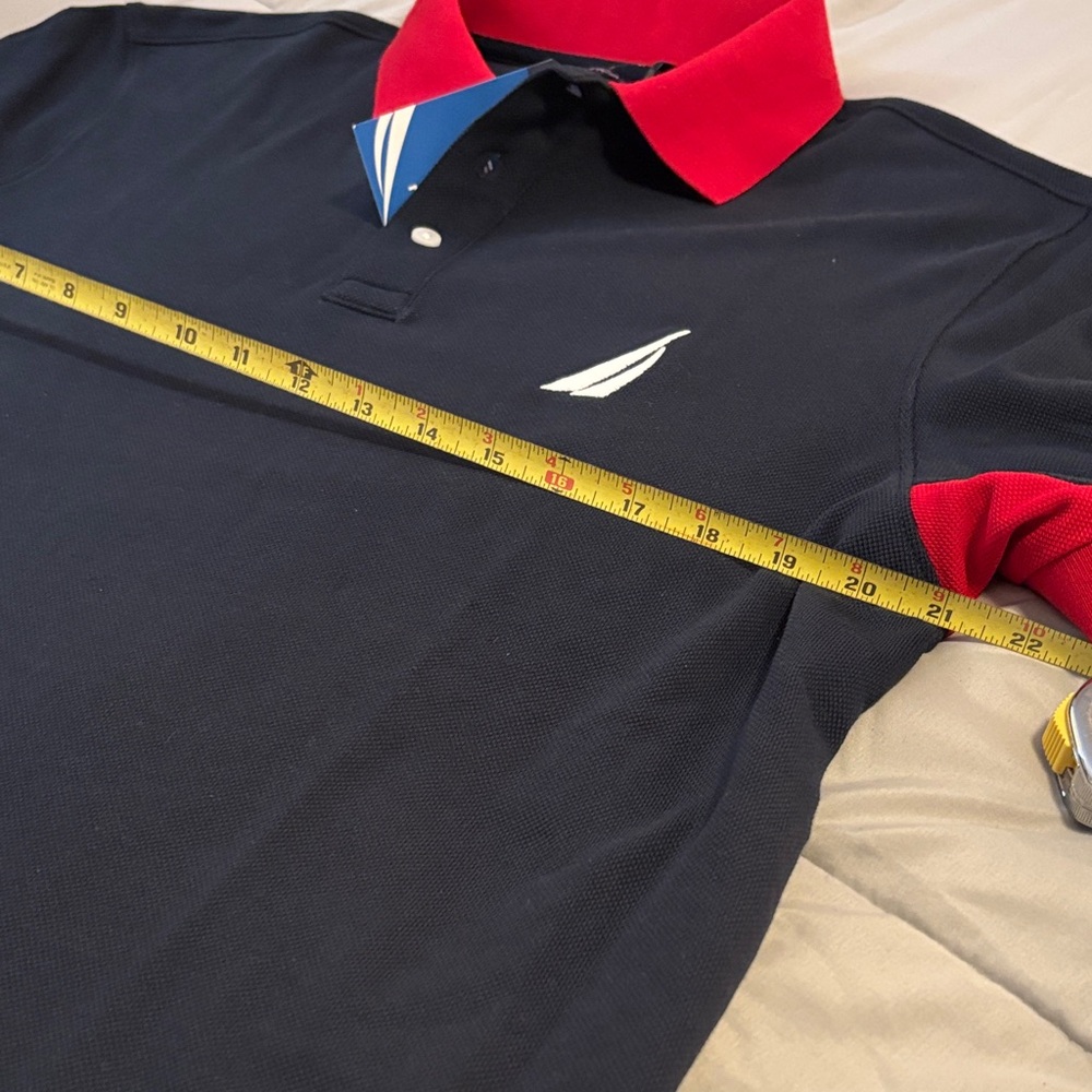 Nautica Navy Polo with Red Contrast Collar - Picture 3 of 14